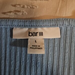 Bar III Light Blue Ribbed Bodysuit